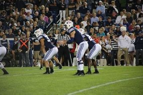 Football players at the stadium