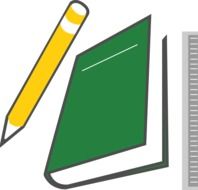 yellow pencil and green book