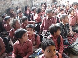 students in the classroom, India