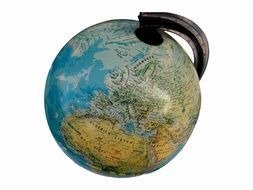 globe with world map on a white background