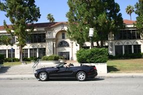 Luxury convertible on a road