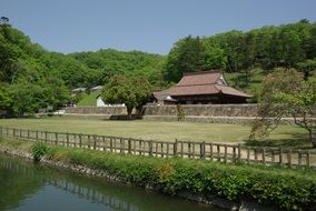 mizutani school behind a stone wall