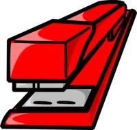 clipart,drawn red stapler