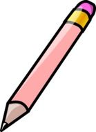 drawing of school pink crayon pencil