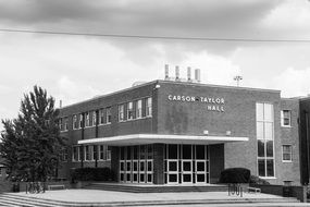 carson taylor university education building black and white recording