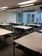 empty classroom with lighting