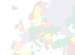 European continent on a geographical map