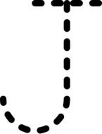 dashed line of alphabet letter J