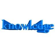 blue lettering "knowledge"