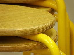 pile of school chairs