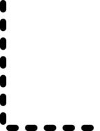 dashed line of alphabet letter L