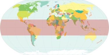 all continents on a geographical map