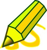 yellow pencil on writing, drawing