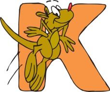 letter K and kangaroo