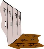 clipart,painted school cabinets and corridor