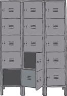 Metal lockers clipart