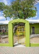 school entrance, curacao, caribbean