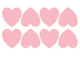 pink hearts on a white background