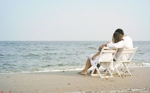 couple in love on the seashore