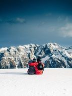 snowboarding couple