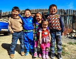 Smiling asian children