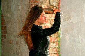 girl at a photo shoot in an abandoned house