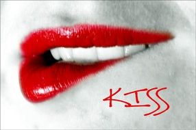 red lips like a kiss