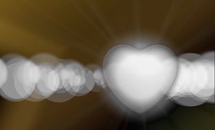 White heart in the glare of light