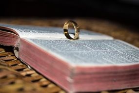 wedding ring on the bible