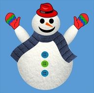 happy snowman. illustration