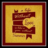 romantic card with different words