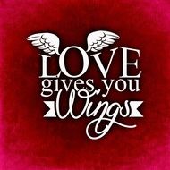 greeting card love gives you wings