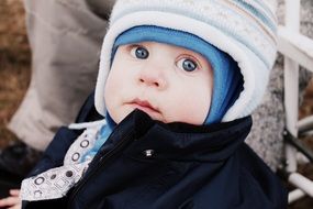 lovely small eyes camera boy blue