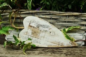 wooden heart figure