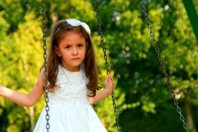 little girl in white dress