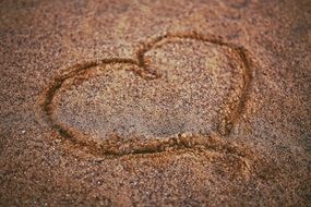 heart drawn on the sand