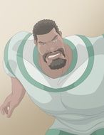 strong angry man drawing