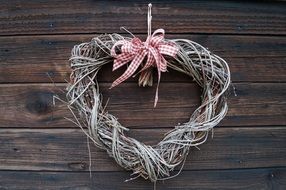 heart decoration on wooden wall