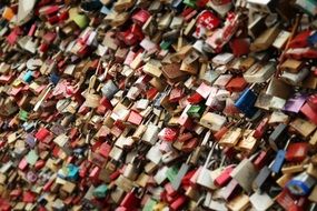 castle of padlocks with romantic inscriptions