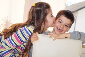 happy sister and brother