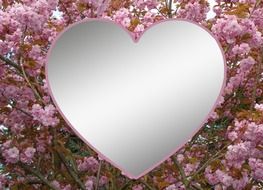 heart on a flowering tree background