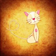 painted cat on canvas background