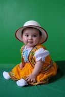 small girl with hat