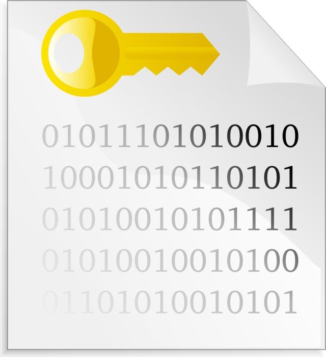 encrypted binary file computer key drawing