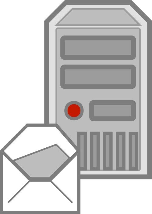 İllustration of email and server