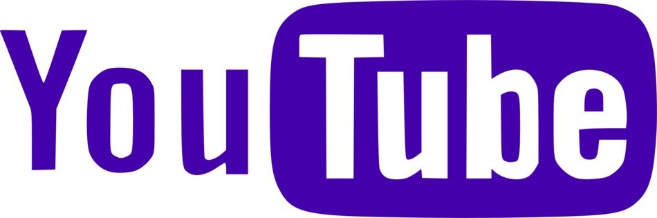 violet white icon of YouTube