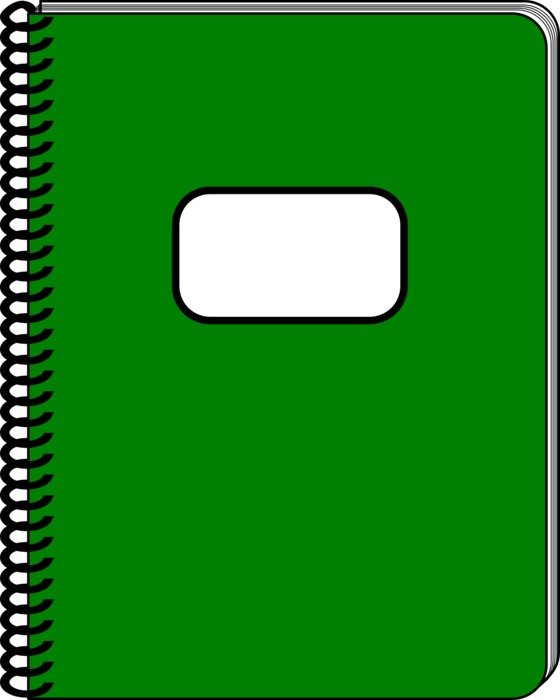 green notebook as a graphic image