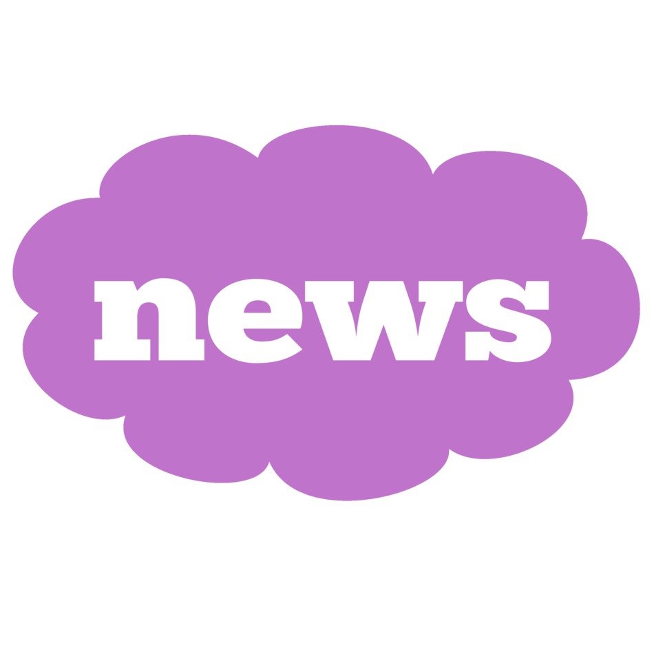 purple cloud with word news