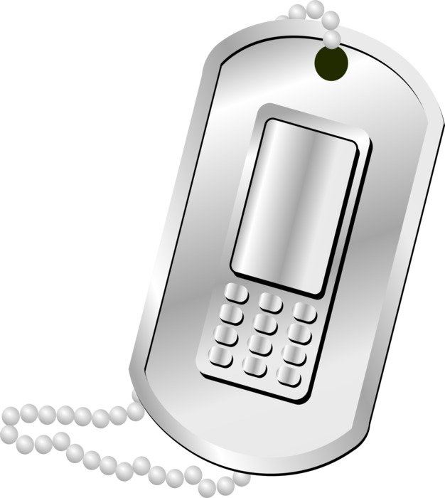 Metal chain with the phone as an illustration