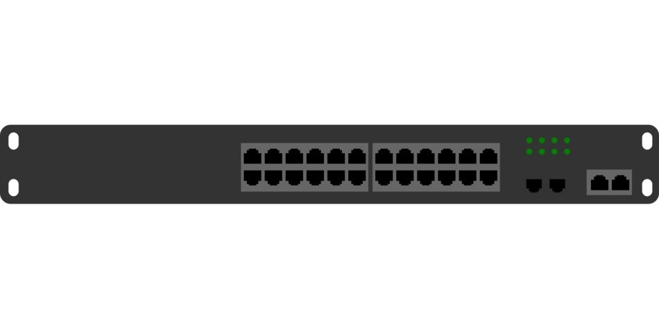 computer switch on white background